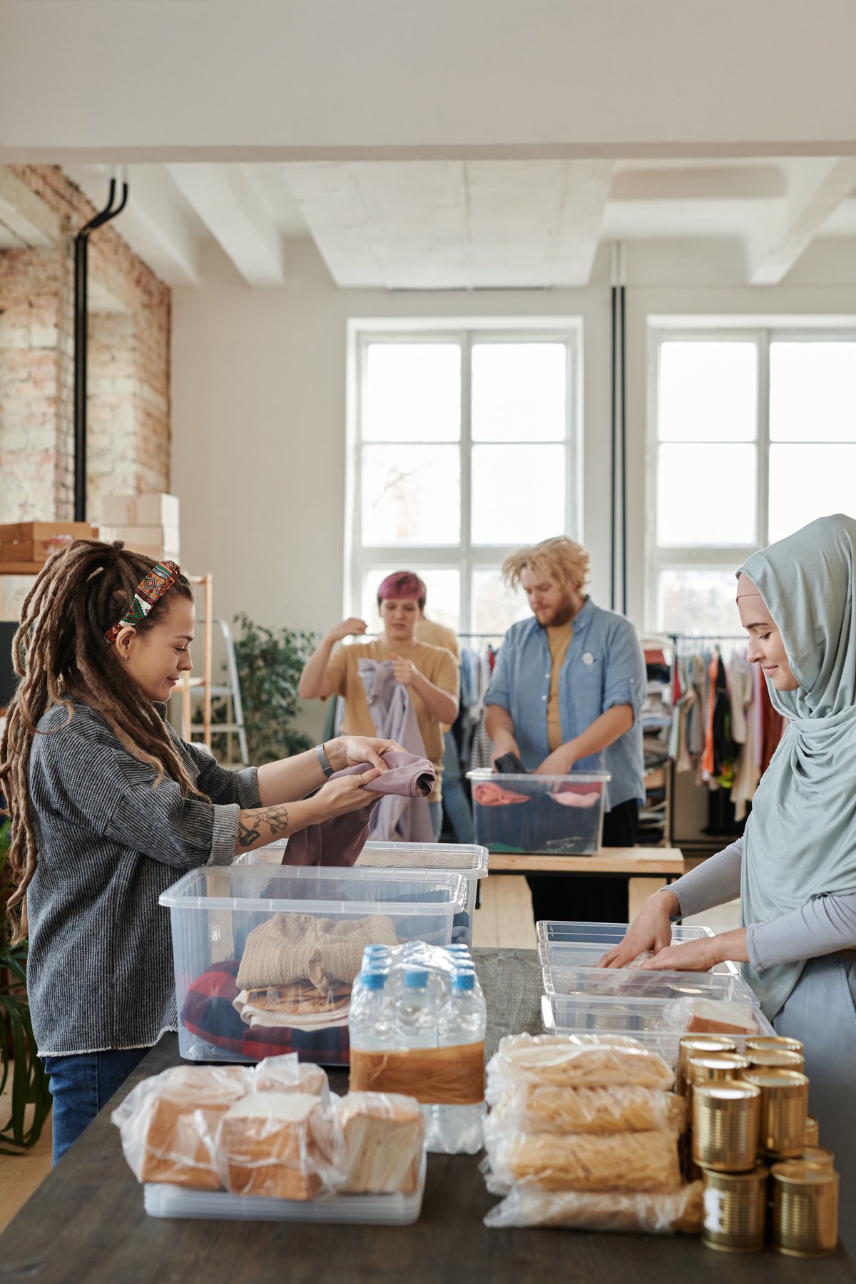 People Sorting Donations