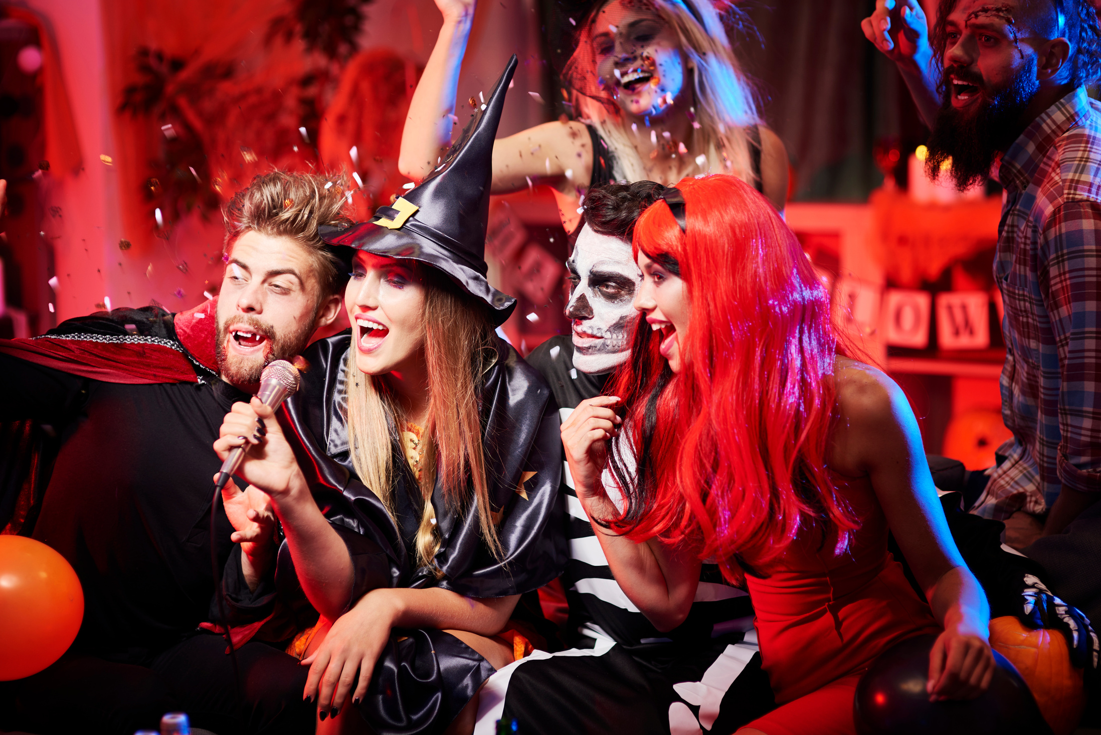 Karoke show at halloween party